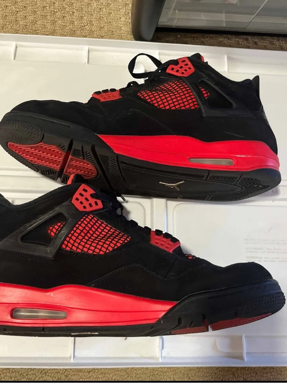Nike Air Jordan 4 Retro Red Thunder Size 14 Pre-Owned CT8527-016 Red Black